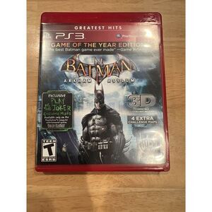 Batman: Arkham Asylum : Game of the Year ( Sony PlayStation 3‎ ) CIB
